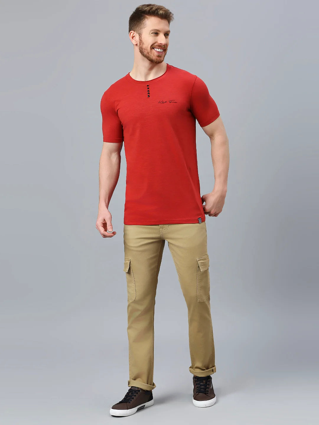 Brick Red Regular Fit H/S T-SHIRT