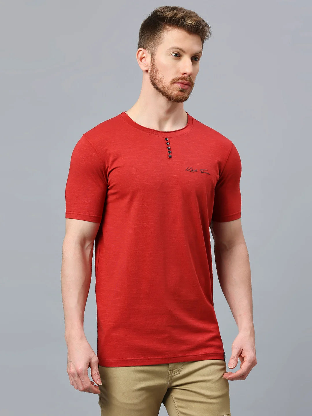 Brick Red Regular Fit H/S T-SHIRT