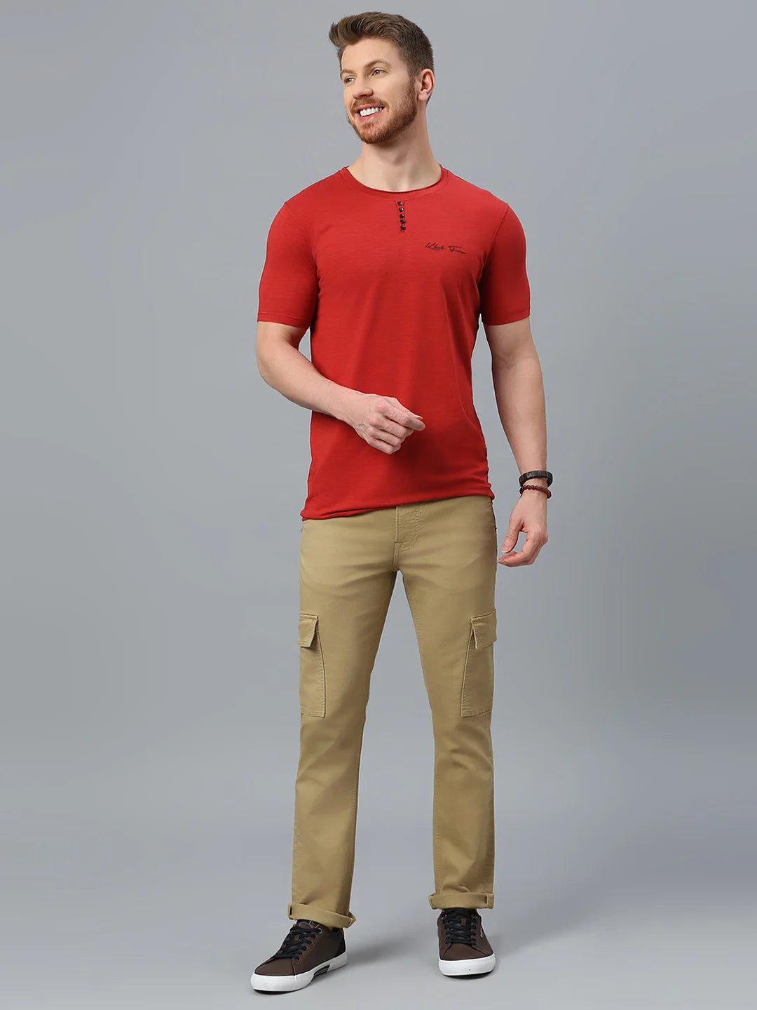 Brick Red Regular Fit H/S T-SHIRT