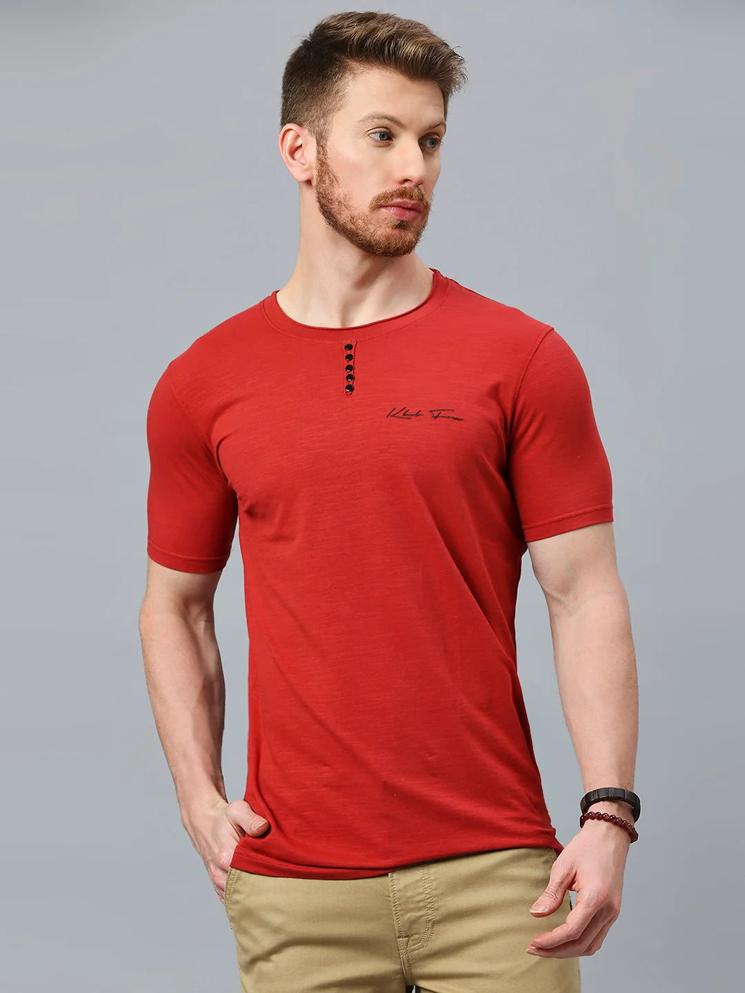 Brick Red Regular Fit H/S T-SHIRT