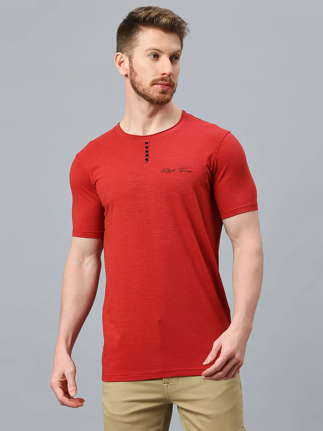 Brick Red Regular Fit H/S T-SHIRT