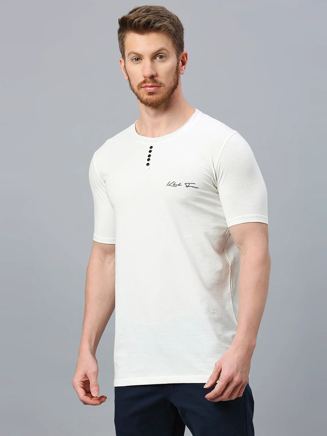 White Regular Fit H/S T-SHIRT