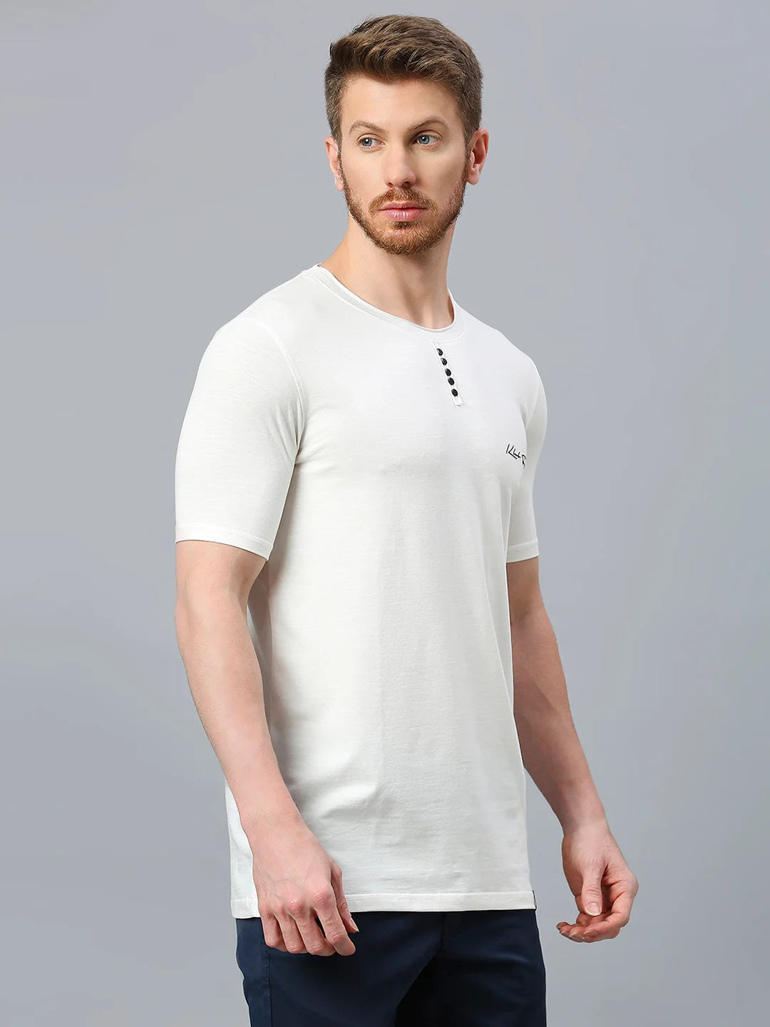 White Regular Fit H/S T-SHIRT