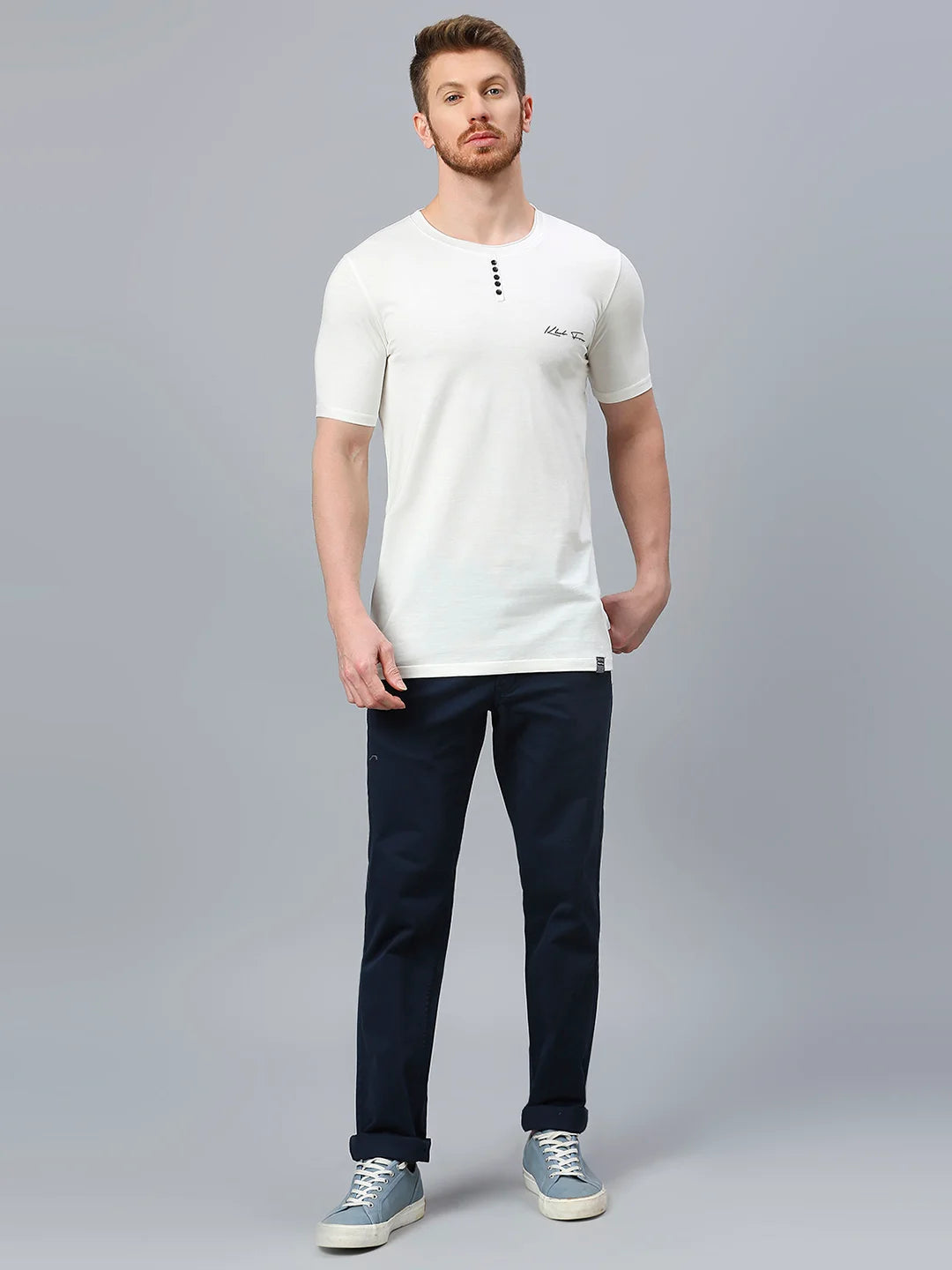 White Regular Fit H/S T-SHIRT