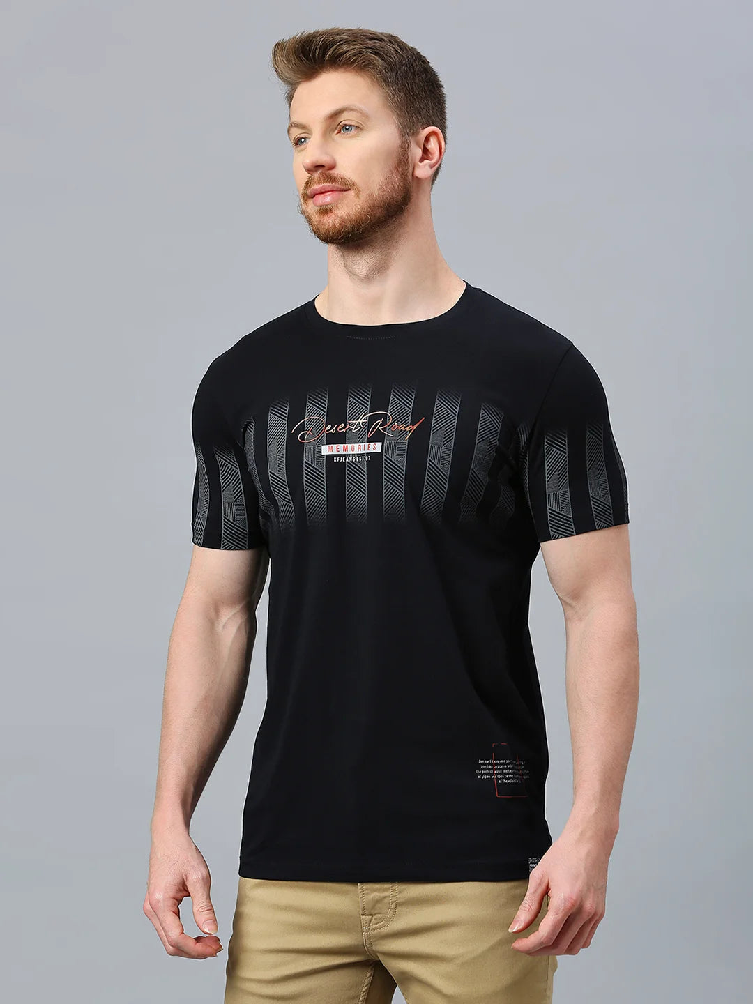 Black Regular Fit H/S T-SHIRT