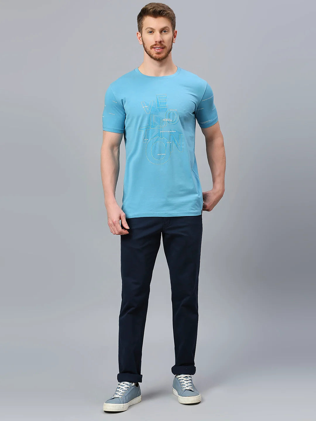 Blue Regular Fit H/S T-SHIRT