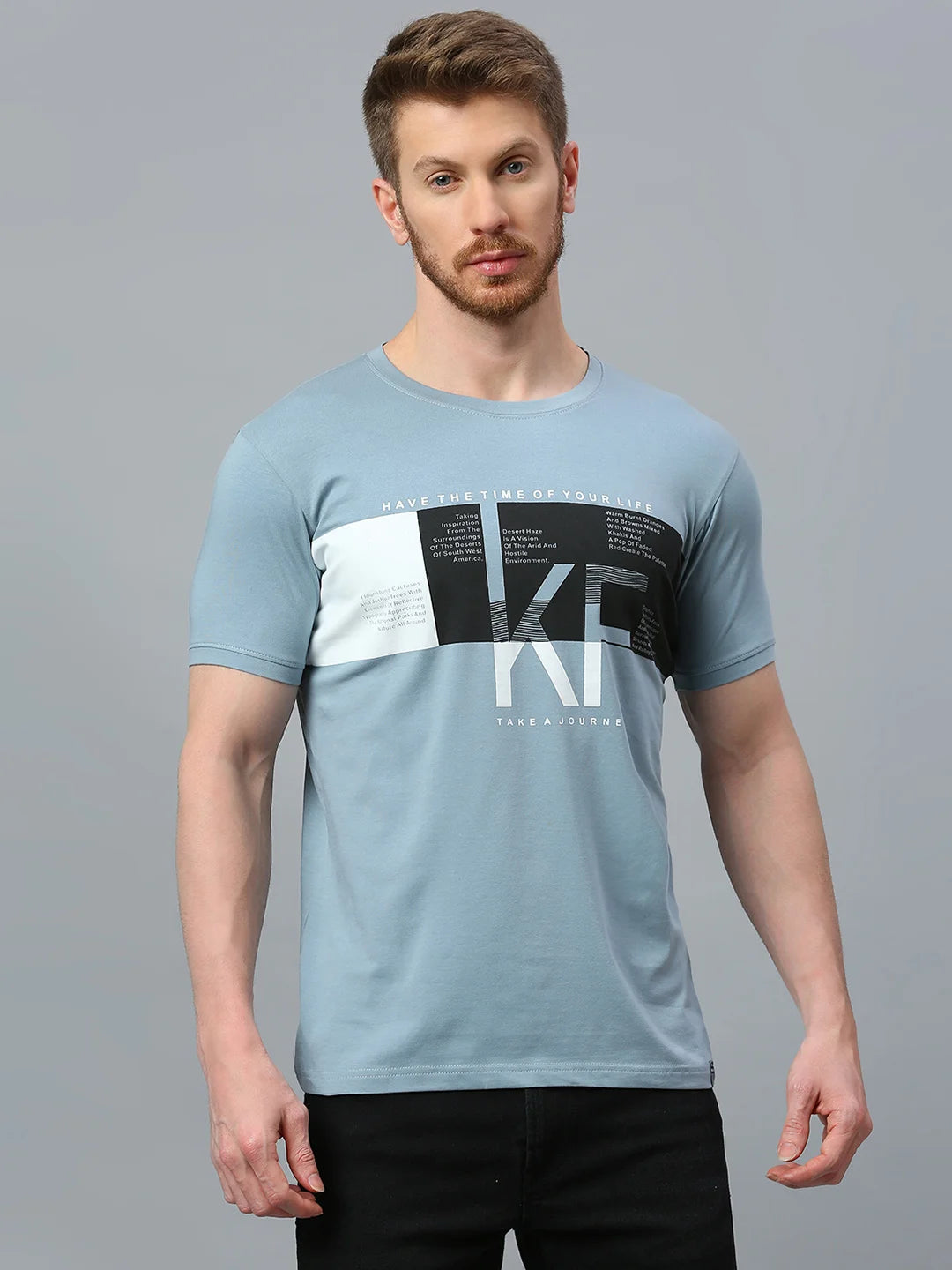 Lt.Grey Regular Fit H/S T-SHIRT