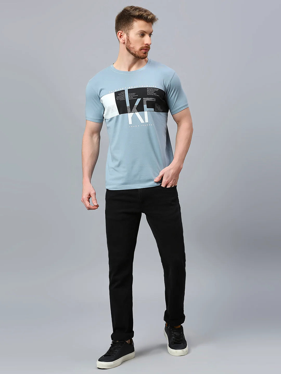 Lt.Grey Regular Fit H/S T-SHIRT