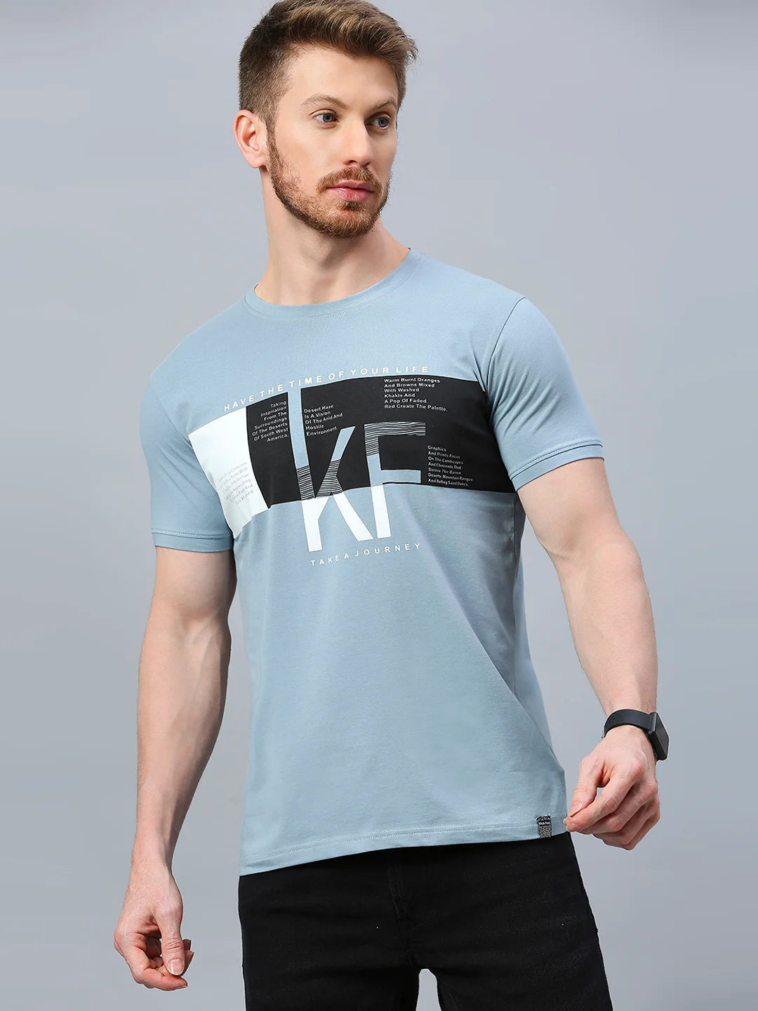 Lt.Grey Regular Fit H/S T-SHIRT