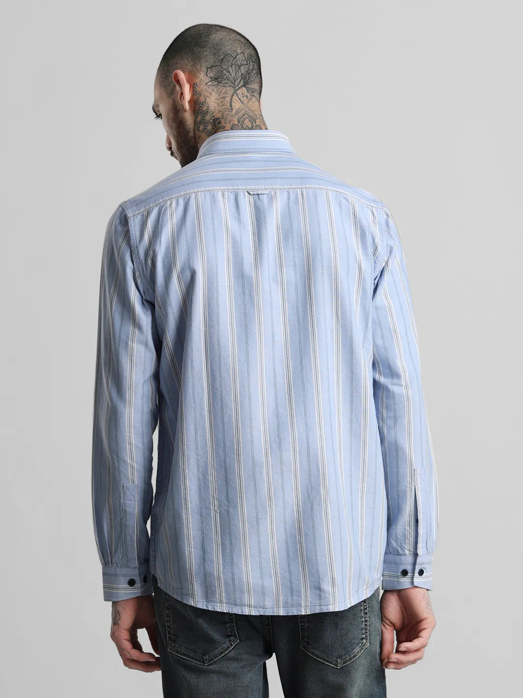 Sky Blue Striped Shirt