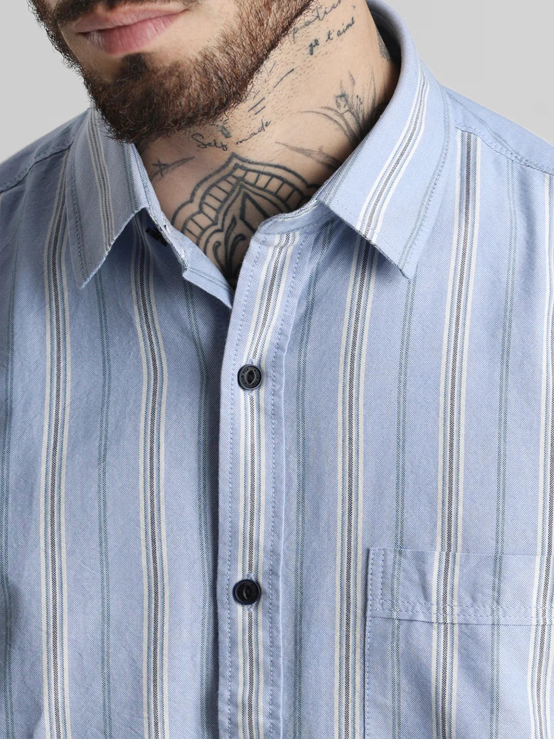 Sky Blue Striped Shirt