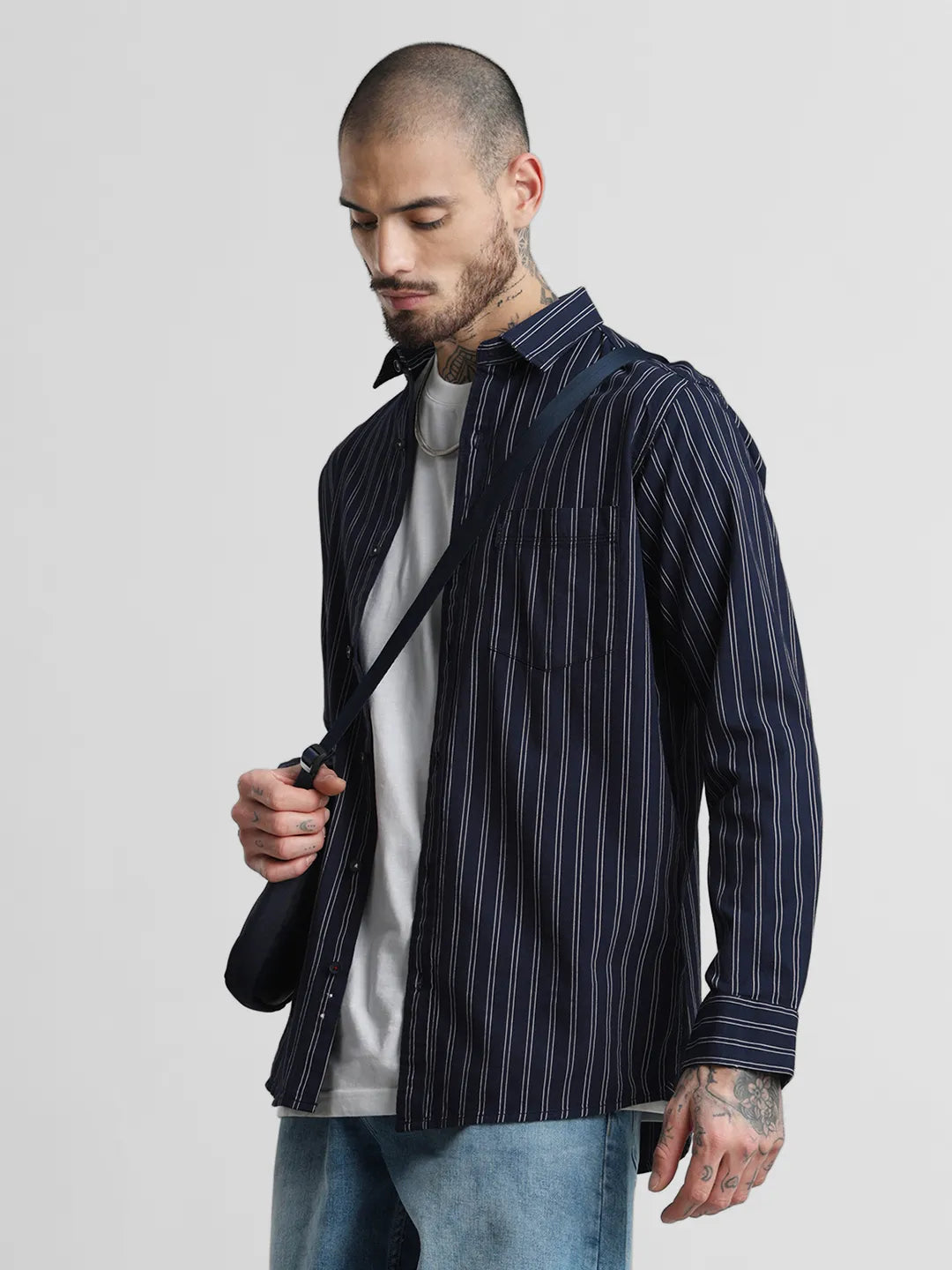 Navy Striped Shirt