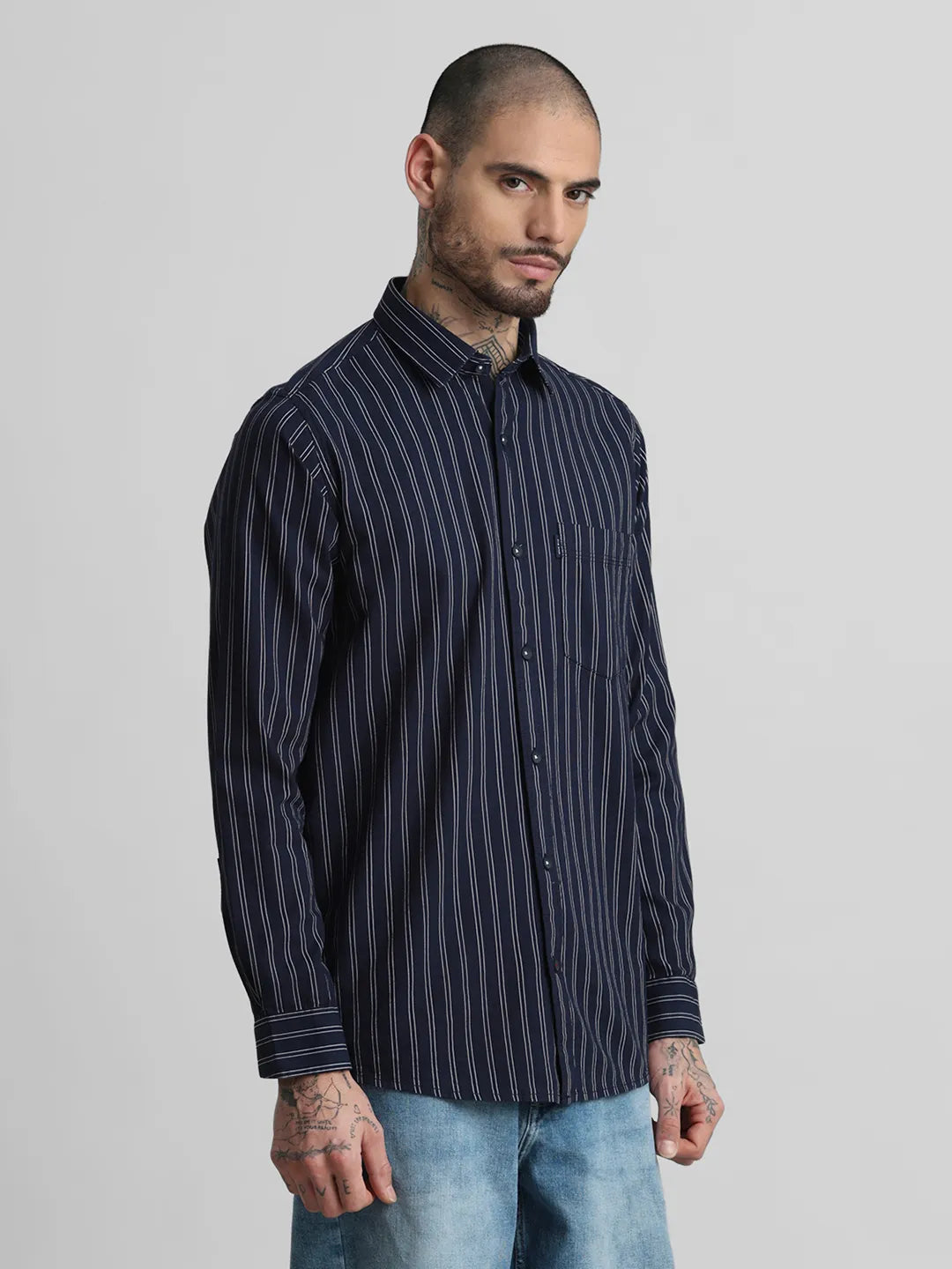 Navy Striped Shirt