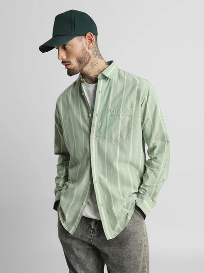 Green Striped Shirt