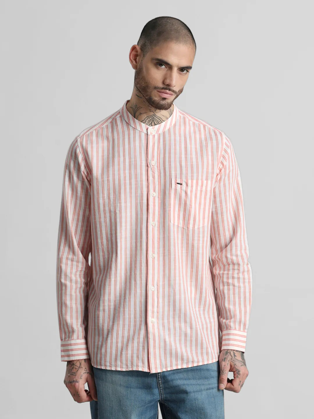 Orange Striped Shirt