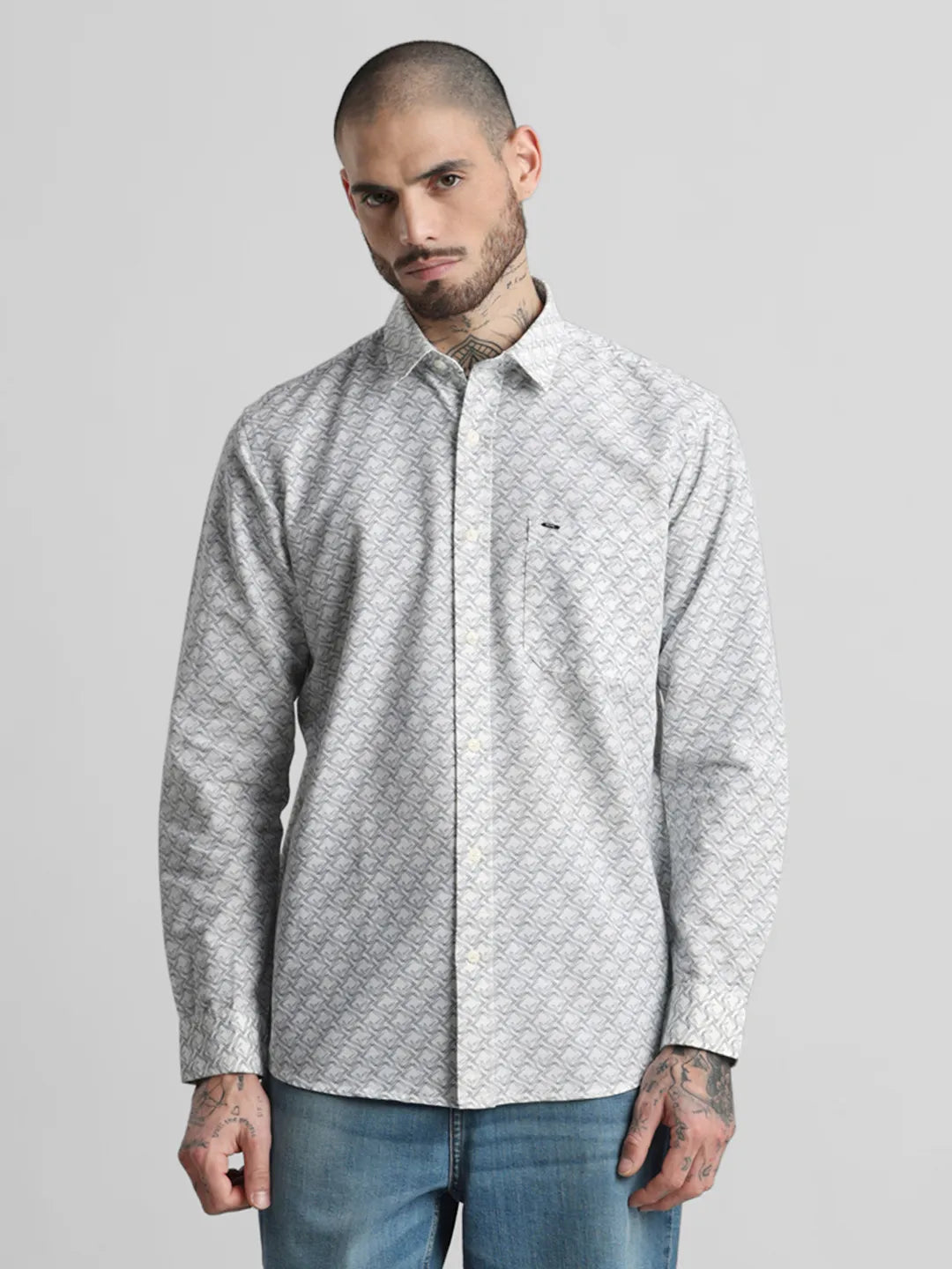Grey Printed Shirt