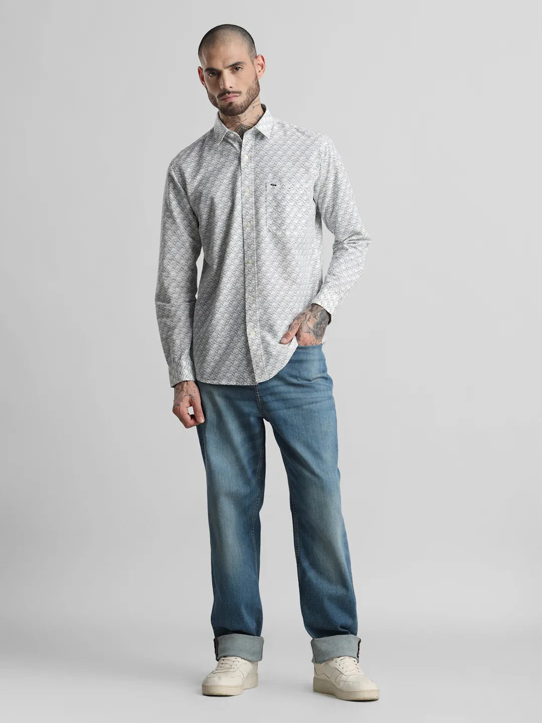 Grey Printed Shirt