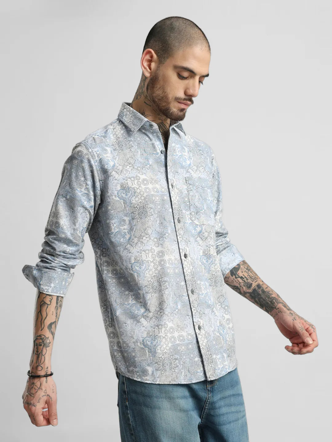 Blue Printed Shirt