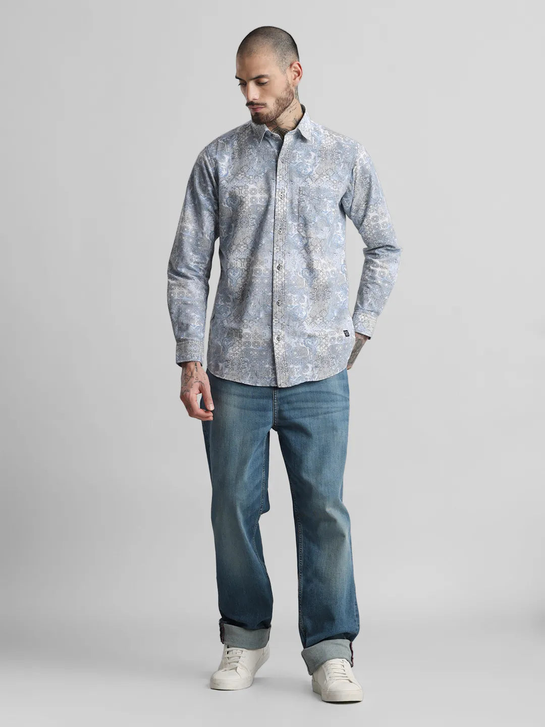 Blue Printed Shirt