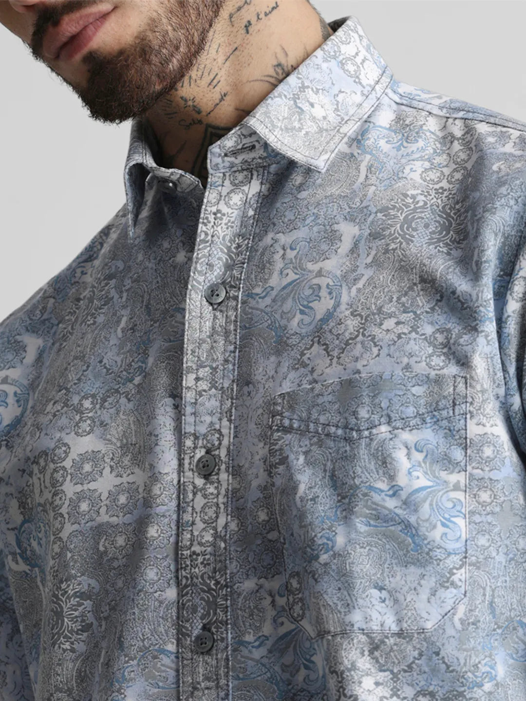 Blue Printed Shirt