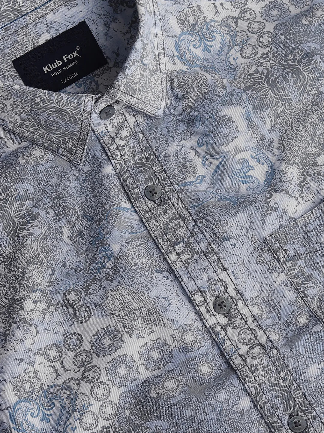 Sky Blue Printed Shirt