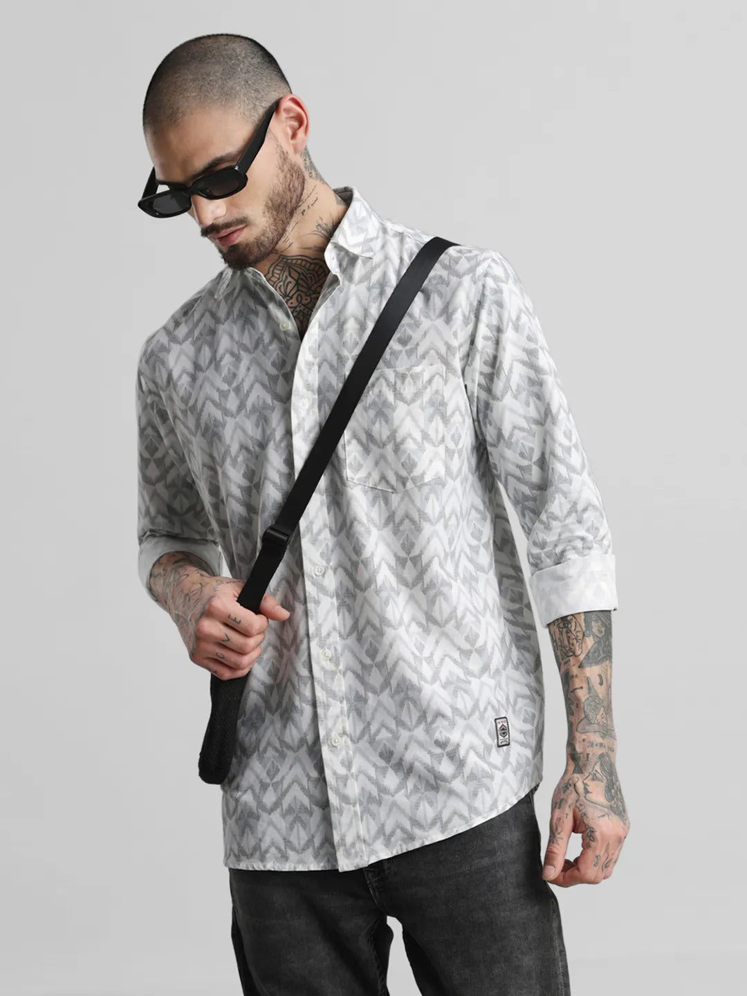 Grey Printed Shirt