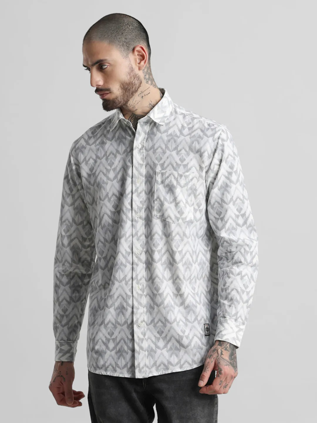 Grey Printed Shirt