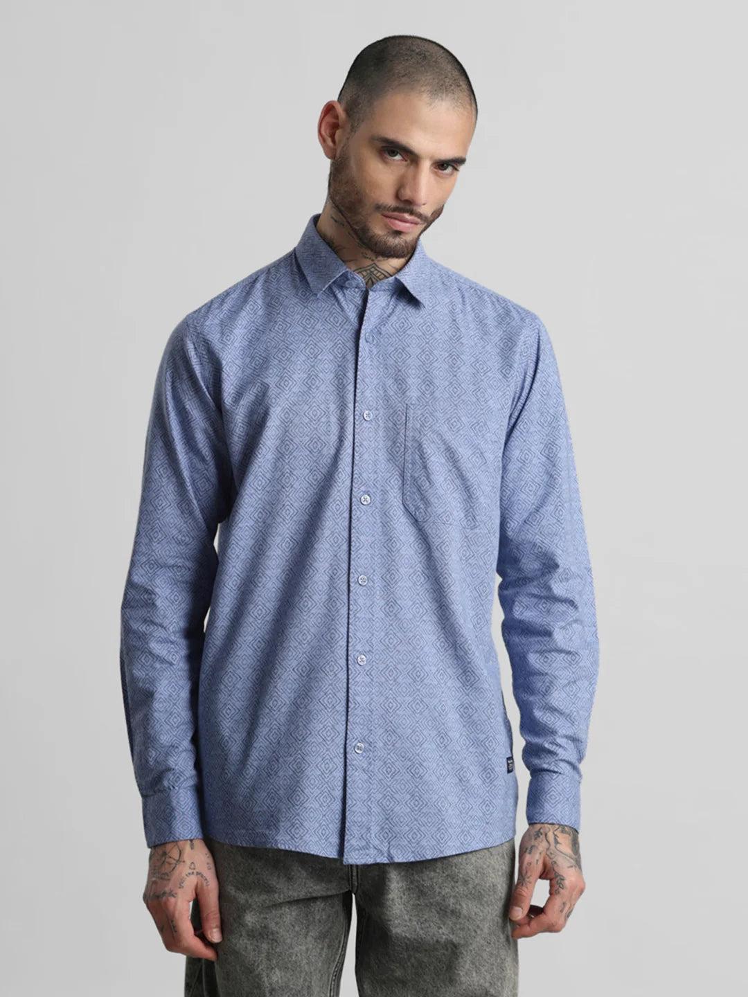 Blue Printed Shirt