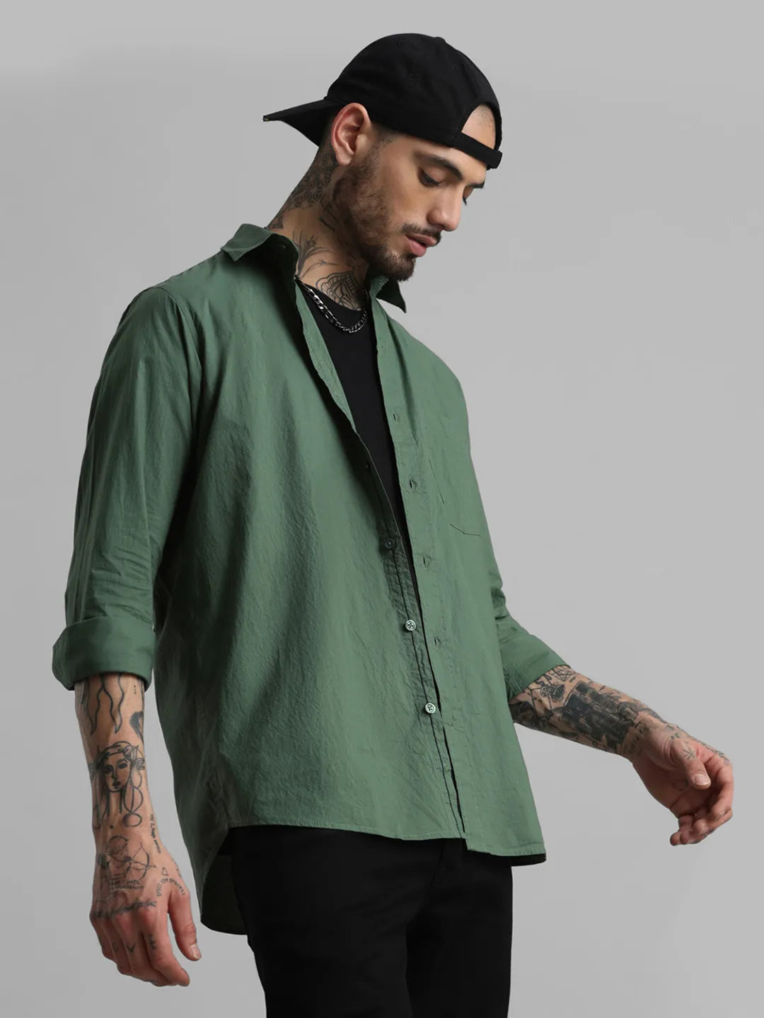 Green Solid Shirt