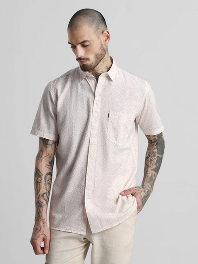 Peach Printed Shirt