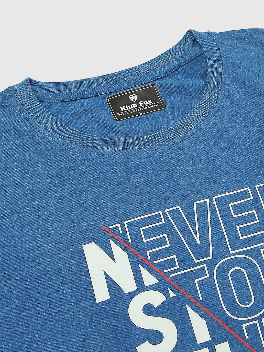 Indigo Melange Printed T-Shirt
