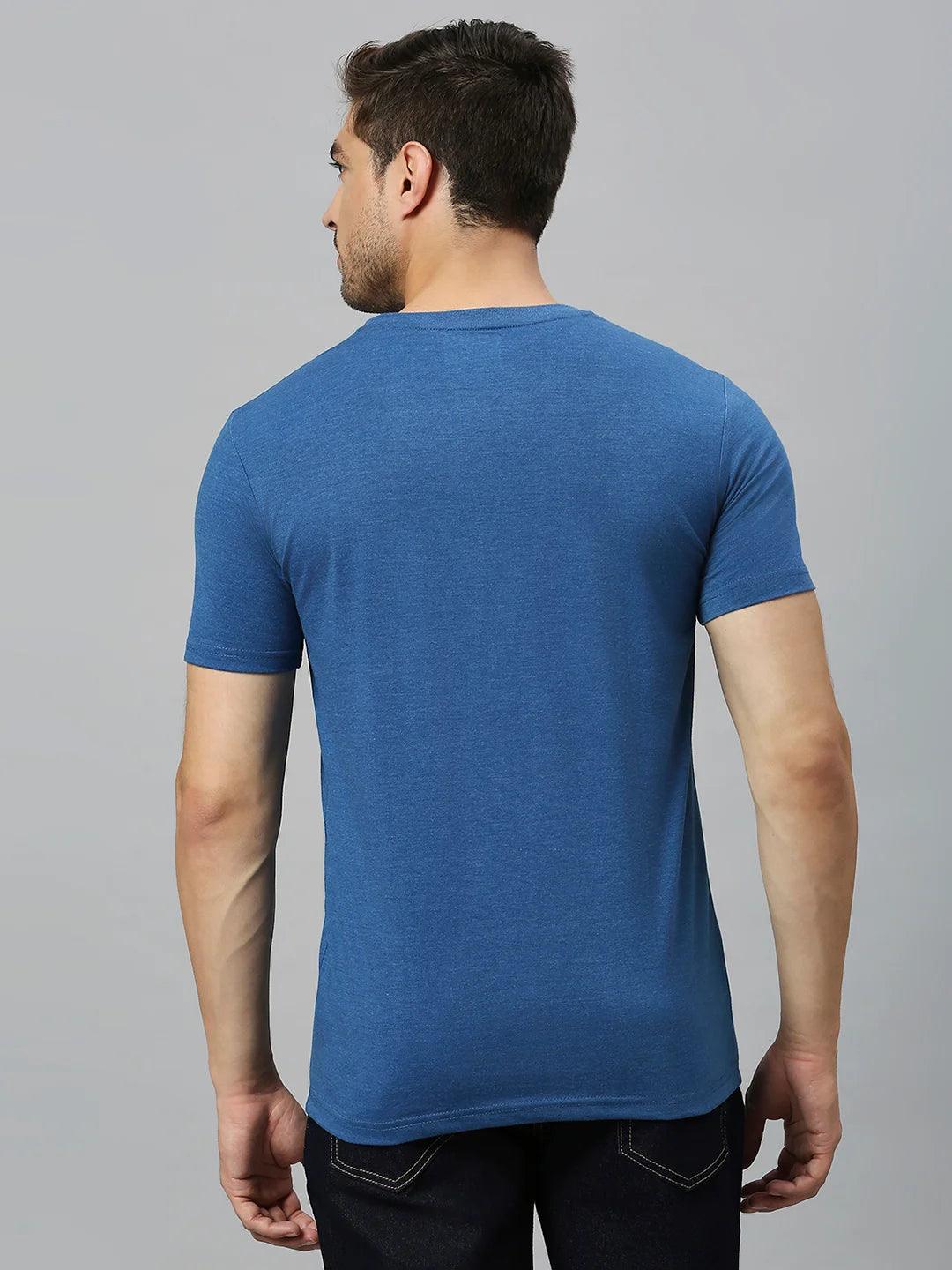 Indigo Melange Printed T-Shirt
