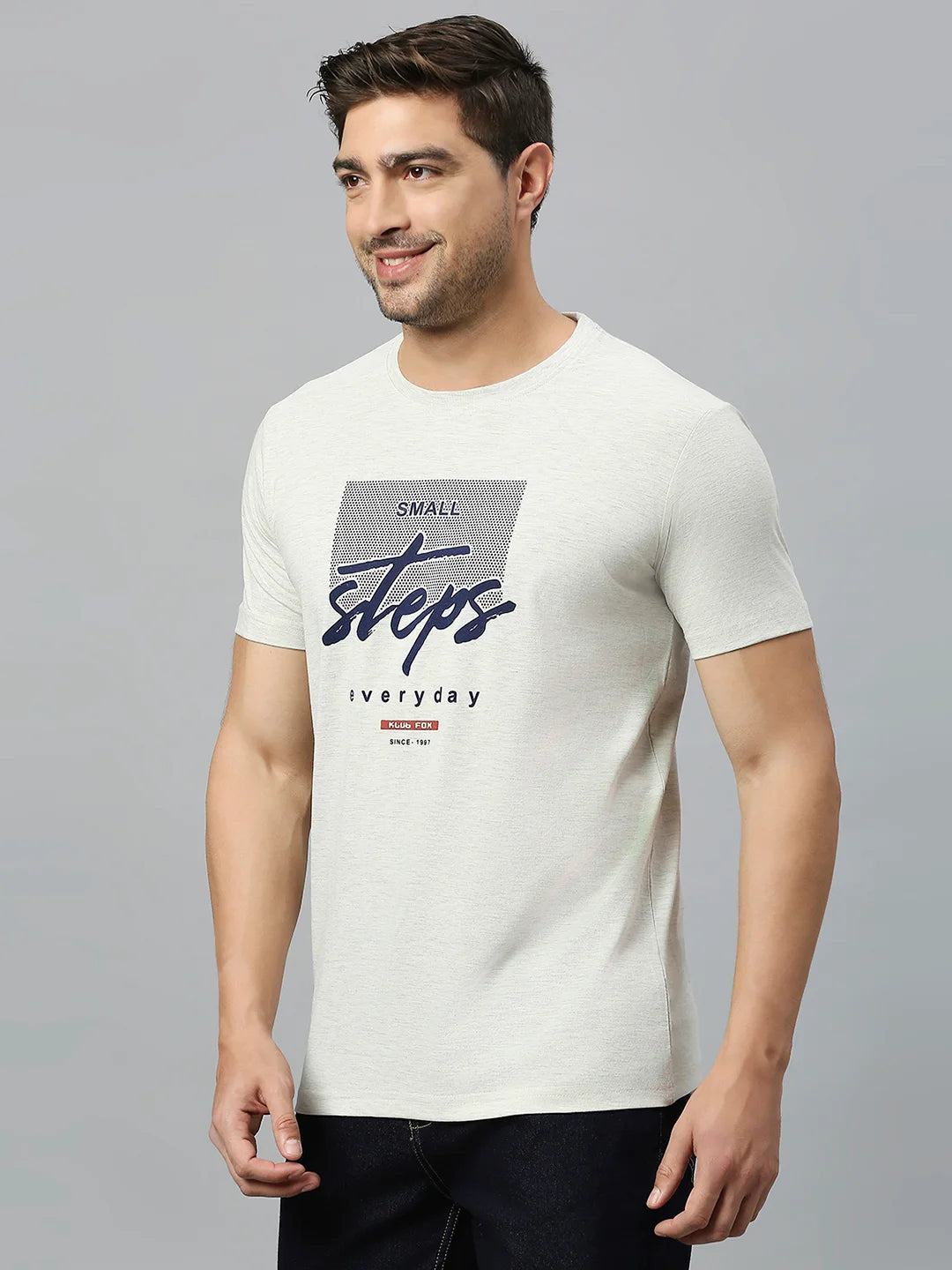 Ecru Melange Regular Fit H/S T-SHIRT