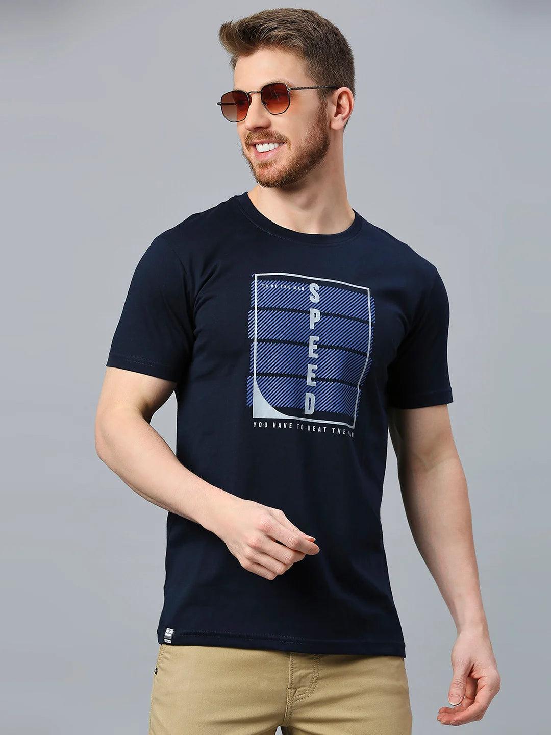 Navy Printed T-Shirt
