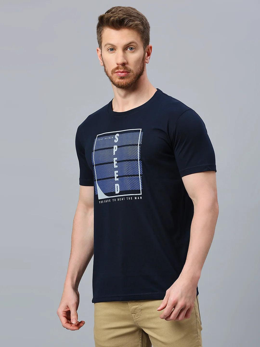 Navy Printed T-Shirt