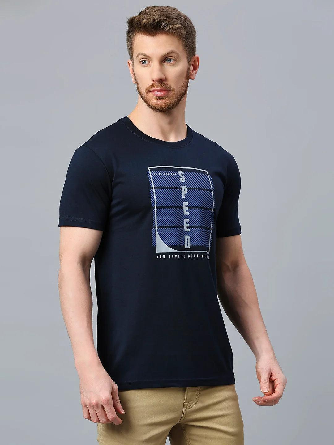 Navy Printed T-Shirt