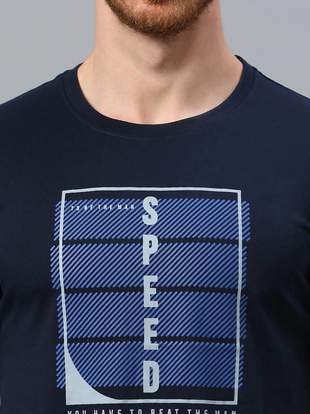 Navy Printed T-Shirt