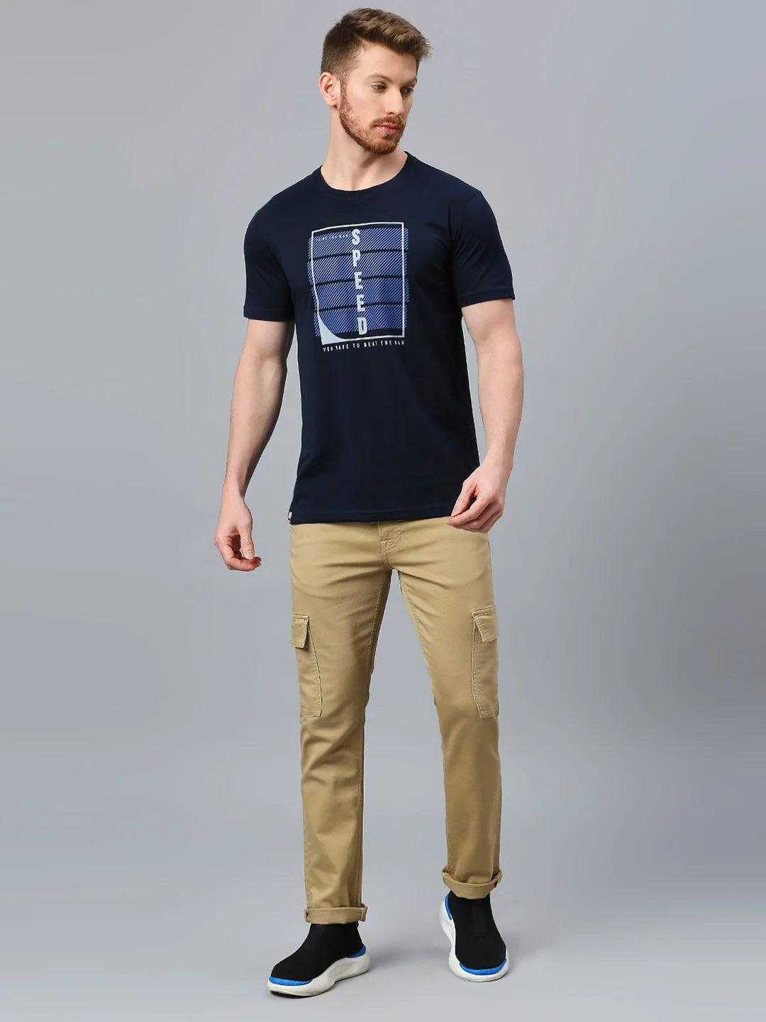 Navy Printed T-Shirt