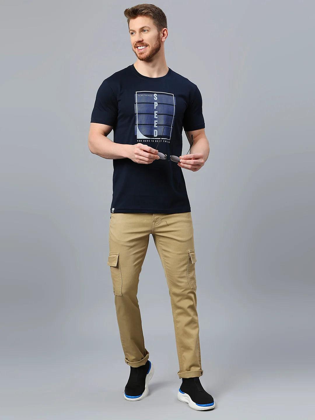 Navy Printed T-Shirt
