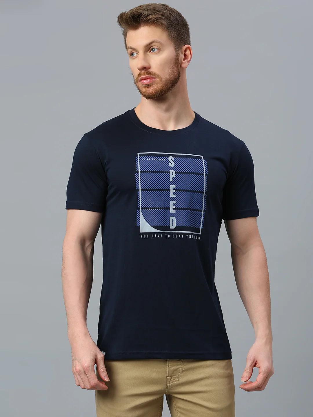 Navy Printed T-Shirt
