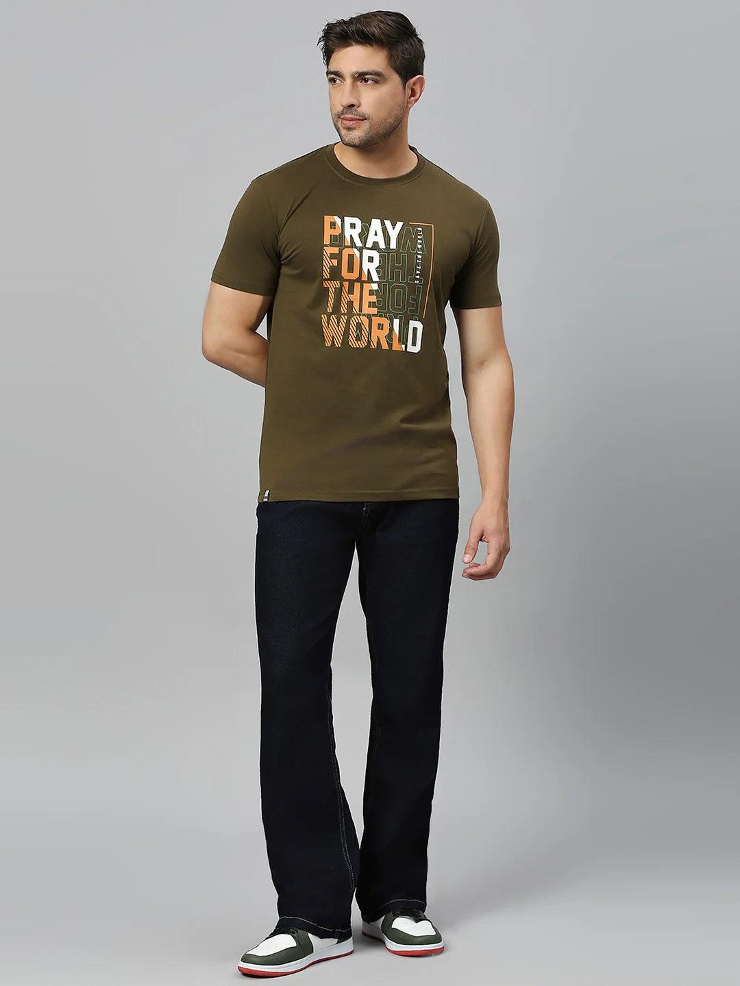 Olive Printed T-Shirt