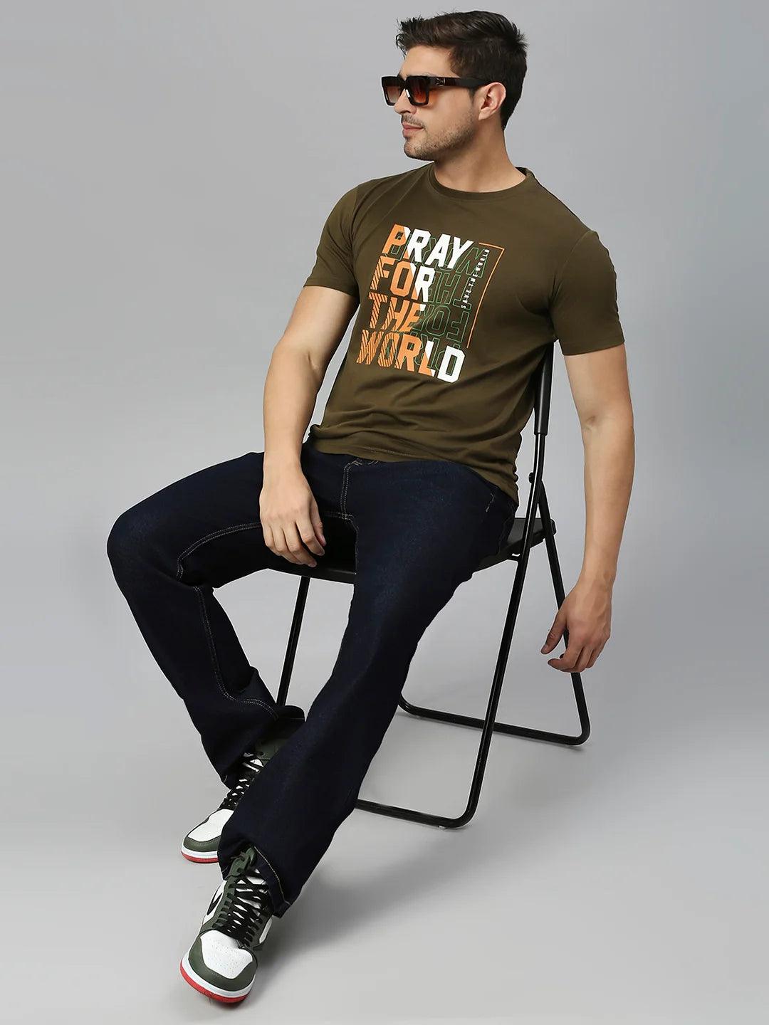 Olive Printed T-Shirt