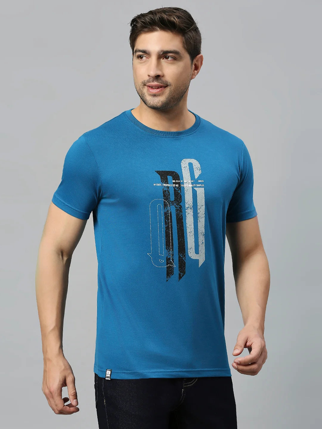 Teal Blue Regular Fit H/S T-SHIRT