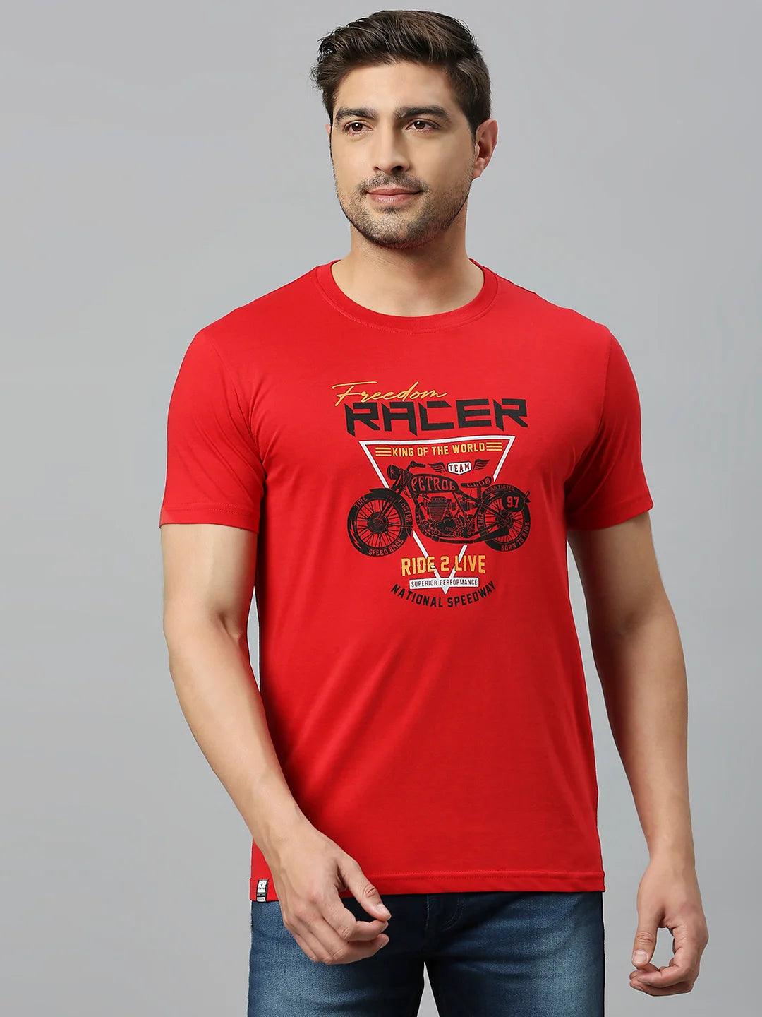 Graffiti Drop Imperial Red Cotton T-Shirt