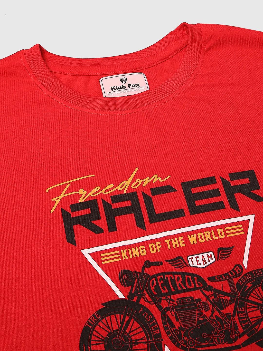 Graffiti Drop Imperial Red Cotton T-Shirt