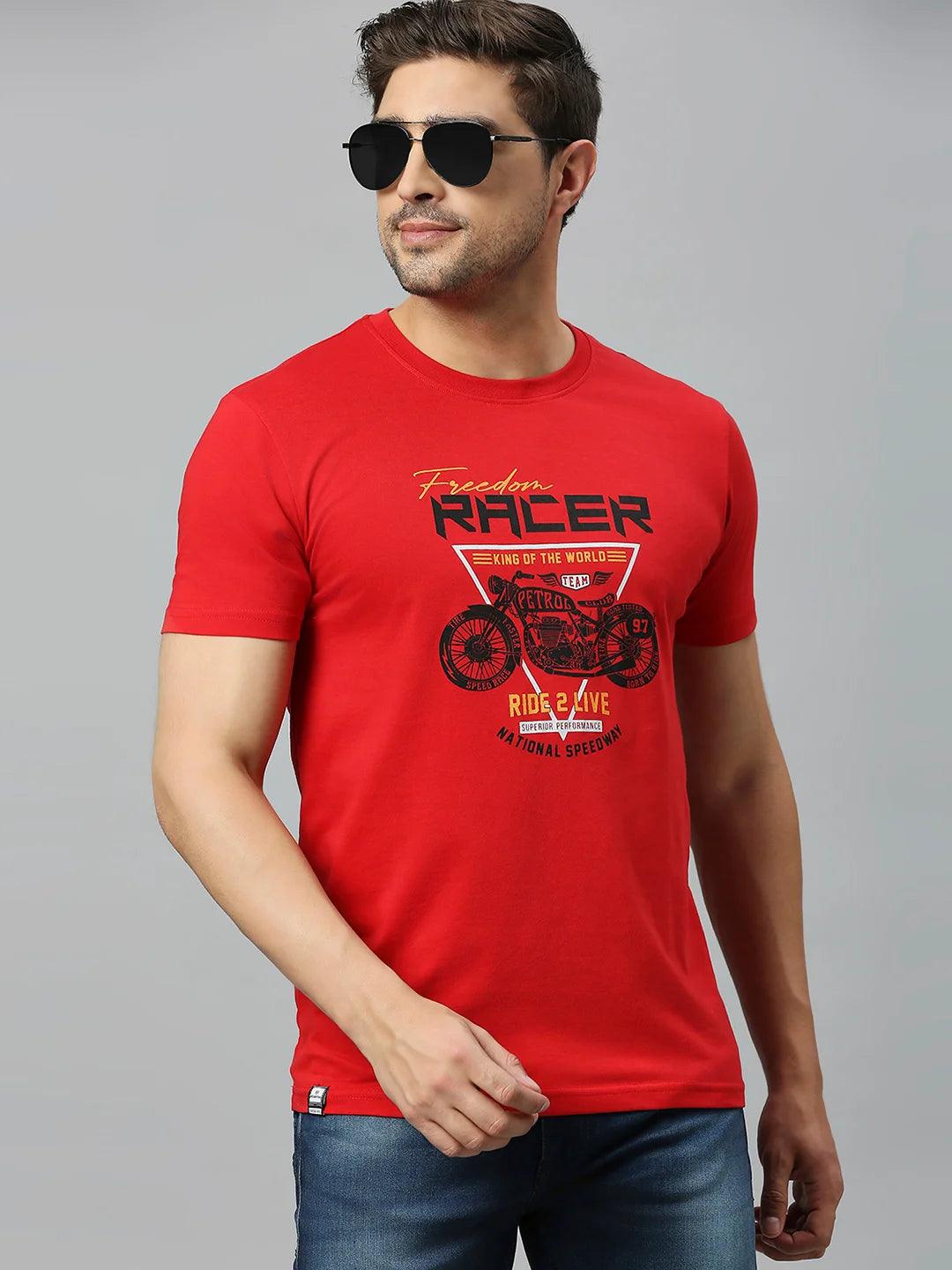 Graffiti Drop Imperial Red Cotton T-Shirt