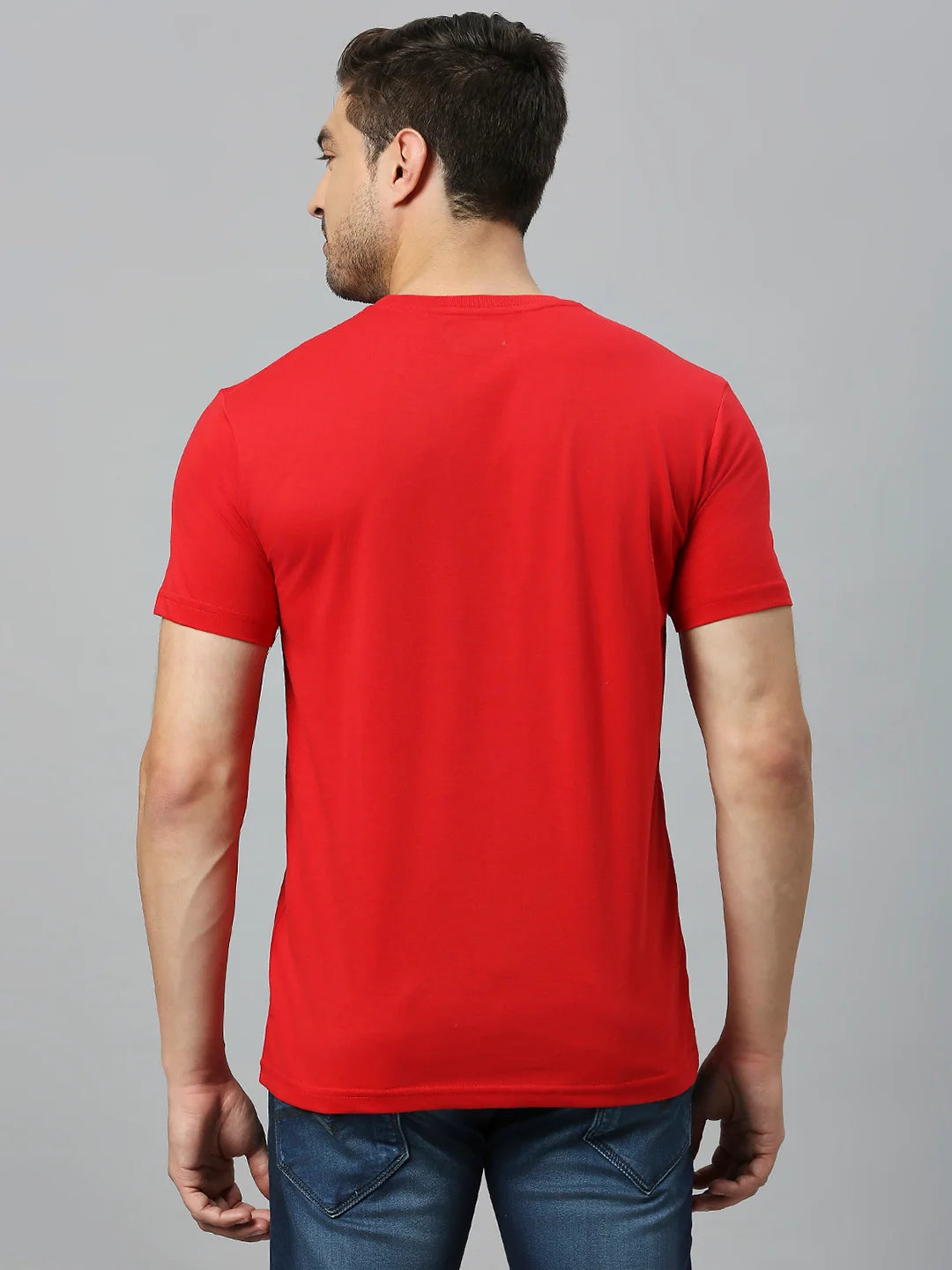 Brick Red Black Regular Fit H/S T-Shirt