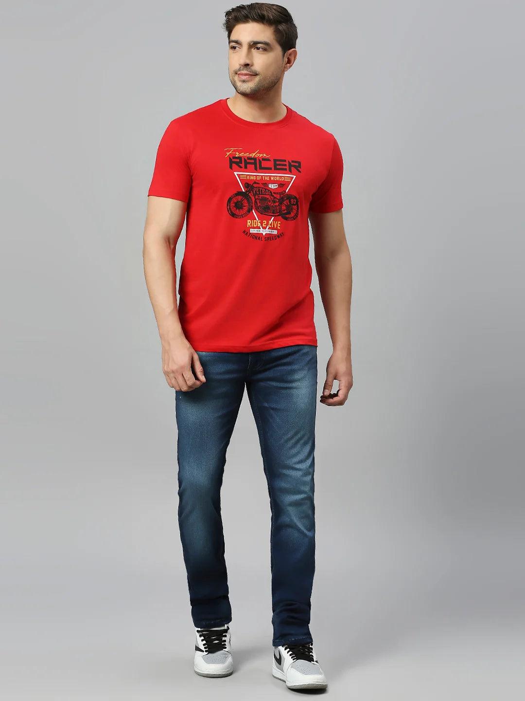 Graffiti Drop Imperial Red Cotton T-Shirt