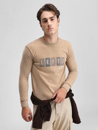 Khaki Solid Sweater