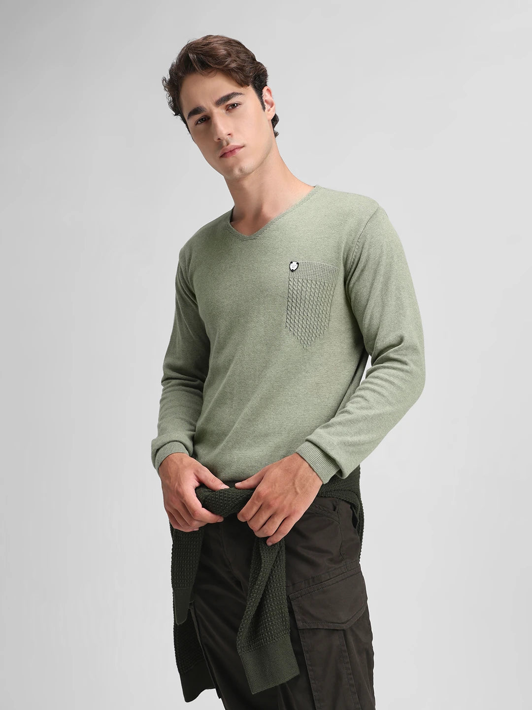 Pista Melange Solid Sweater